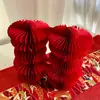 Decoración de Compromiso para Recién Casados, Adornos de Bolas de Panal Rojas Tridimensionales con la Palabra "Xi" para Habitación de Boda, Sala de Estar, Decoración de Boda, Celebración de Boda