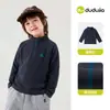 Camiseta Infantil Dudu Outono Novo Estilo Camiseta Base Antiestática para Meninos Top de Outono para Meninas Roupas Modernas Infantis