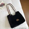 Bolsa feminina de pelúcia 2026 nova outono tendência bolsa tote para o dia a dia bolsa de ombro de grande capacidade bolsa de mão versátil