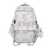 Mochila Escolar Estudiante Estampado de Oso Nueva Mochila Retro Americana Gran Capacidad Color Sólido Simple Mochila Deportiva para Exteriores
