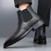 Botas Martin para Hombre Moda Transfronterizas Tallas Grandes Nuevas Botas de Cuero de Caña Alta Tendencia Retro Slip-on Zapatos de Cuero Casual Se Puede Enviar Directamente