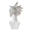 Peluca Cosplay Hatake Kakashi Red de Rosas Naruto Estilo Recogido Recogido Cabello Corto
