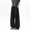 Pantalones casuales retro americanos con cordón, pantalones atléticos de pierna ancha de moda para hombre, pantalones largos rectos versátiles de alta costura, moda masculina