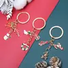 Chaveiro de Natal Transfronteiriço Europeu e Americano Liga de Zinco Pingente de Gota de Óleo Pingente Decorativo para Bolsa de Corrente Acessórios Fofos Joias