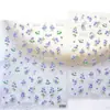Adesivos para Nail Art Série Floral Frescor da Primavera 5D Florais em Relevo Adesivos Doces para Unhas Adesivos para Planner