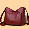 Bolso de hombro para mujer de cuero suave PU, simple y elegante, modelo nuevo 2026, estilo transfronterizo, bolso cruzado para mujeres de mediana edad
