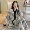 Pijama feminina atacado transfronteiriço primavera e outono novo algodão imitação manga comprida senso de alta qualidade doce casual fofo roupa de casa terno