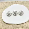 Botões metálicos ocos com pedras de strass, casaco de moda estilo Chanel, sobretudo, terno, botões costurados à mão, acessórios decorativos DIY