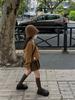 Conjunto de Saia para Menina 2022 Outono e Inverno Novo Moda Infantil Cardigan de Tricô Caramelo Saia Plissada Conjunto de Duas Peças