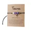 Pulseiras Populares Transfronteiriças de 12 Constelações e Oito Planetas Feitas à Mão com Contas para Homens e Mulheres, Pulseiras de Pedra Natural Preta Fosca