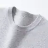 26 Nuevo Suéter de Cachemira para Hombre Otoño/Invierno, Cuello Redondo, Cálido, Color Sólido, Tejido de Manga Larga, Suéter Básico Casual de Negocios