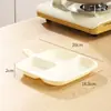 Prato de Servir Compartimentado com Alça, PP de Grau Alimentício, Adequado para Restaurantes de Hot Pot, Molhos para Mergulhar, Lanches, Frutas e Acompanhamentos