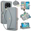 Adecuado para Redmi Note 15, funda de billetera con cremallera y patrón de lichi, funda protectora anti-caídas para teléfono Google 10A tipo crossbody