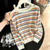 Tiro de verdade! Tiro de verdade! Blusa Feminina Elegante de Malha Vazada de Seda Gelada, Manga Longa Solta, Efeito Emagrecedor, Coleção Outono/Inverno 2026