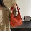 Bolso de Lona Relajado Diseño Nicho Plisado Cordón Hombro Cruzado Bolso de Gran Capacidad para Viajeros Bolso Tote para Mujer