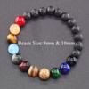 Serie Planeta Transfronterizo Pulsera de Piedra Natural Pulsera de los Ocho Planetas Cadena Elástica Joyería con Cuentas Accesorios de Regalo