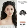 Pinza para el Cabello de Plata con Lazo Estilo Coreano para Mujer, Gama Alta, Exquisita, Versátil, Pinza de Pato, Pinza para Flequillo Lateral, Pasador