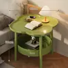 Mesa Lateral Móvil de Hierro Forjado, Mesa de Centro Pequeña, Mesita de Noche para Dormitorio, Popular Mesa Lateral Pequeña para Sofá, Estante de Almacenamiento para Mesita de Noche, Diseño Simple