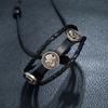 Pulsera de cuero con cuentas Corea del Sur elegante dulce celebridad de internet moda personalidad tejida punk pulsera de piel de vaca fábrica venta al por mayor