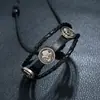 Joia de Mão de Couro com Contas, Estilo Coreano, Doce e Moderna, Pulseira de Couro de Vaca Trançada Personalizada, Joias para Venda por Atacado Transfronteiriça