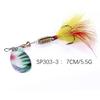 HENG JIA Hengjia popular 7cm5.5g metal lentejuelas giratorias equipo de pesca color pluma anzuelo lentejuelas señuelo cebo