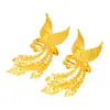 Anillo de Fénix Chapado en Oro Mismo Estilo que Puzuo Gold Shop para Mujer, Nuevo Estilo Chino, Diseño Audaz y Elegante, Joyería de Imitación de Oro para Boda