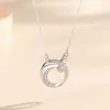 Collar de Pareja Tichia Original Anillo de Mobius Plata de Ley S925 Lujo Ligero Moda de Nicho Geométrico Unisex