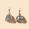 Pendientes de Campana Tallada Retro Europeos y Americanos para Mujer, Pendientes Artísticos Clásicos Exagerados de Aleación Estilo Étnico, Colgantes de Oreja Étnicos Miao