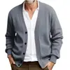 Outono Inverno 2026 Novo Cardigan Masculino Casual de Negócios Tricô Solto Manga Longa Casaco Suéter de Botão Único