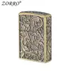 Zorro Zk-19 Flor de la Gran Fortuna Encendedor Metálico de Queroseno Suministro de Douyin Kuaishou Encendedor a Prueba de Viento de Alta Calidad