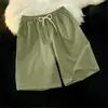 Shorts Casuais Largos Retos Estilo Rua Japonês de Verão para Mulheres, Shorts Finos de Cinco Pontos Unissex para Homens