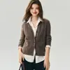 Cardigan de Punto Trenzado de Cachemira Engrosada y Seda de Morera para Otoño e Invierno, Prendas de Abrigo Sueltas Versátiles para Mujer, Suéter Delgado para Superponer