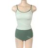 [2 colores] Nuevo traje de baño de estilo coreano simple 2024, retro, con contraste de color, cintura alta, que cubre el vientre, adelgazante, dividido, para mujer, traje de baño de aguas termales