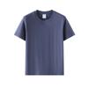 Camiseta de Algodón Puro Azul Leche para Mujer Estilo Dopamina 2026 Diseño de Verano Estampada Top Adelgazante Hombro Normal Mangas Cortas