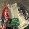 Suéter de Punto Color Block para Hombre, Navidad y Halloween, Ajuste Holgado Relajado, Cálido para Otoño e Invierno, Tendencia al por Mayor de Comercio Exterior