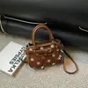 Bolsa de trabajo transfronteriza, bolsa tote pequeña para mujer, nueva colección de otoño 2026, estilo retro, con efecto Maillard y diseño de lunares, bolso de hombro o bolso cruzado