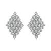 Aretes de Plata s925 para Mujer Estilo Coreano Temperamento Personalidad Diamante Completo Aretes Exagerados Aretes Geométricos con Diamantes Sentido del Diseño de Moda
