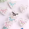 Acessórios de Liga Metálica em Formato de Coração Cravejados de Diamante Materiais para Miçangas Artesanais DIY Contas com Furo Reto Acessórios para Chaveiro de Celular DIY Corrente de Bolsa