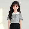 Conjunto de Verão 2026 para Meninas Novo Estiloso Conjunto de Saia de Manga Curta para Crianças e Meninas Mais Velhas