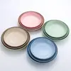 Prato de jantar popular de estilo nórdico transfronteiriço de trigo 20cm prato redondo para bolinho prato doméstico caixa de presente pode imprimir logotipo