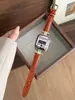 Correa de Reloj de Cuero Genuino con Patrón de Cocodrilo de Doble Tubo Adecuada para Apple Watch iWatch 12ª Generación 11/10
