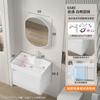 Baño Tamaño Pequeño Gabinete de Baño Balcón Cerámica Lavabo Todo en Uno Espacio Aluminio Espacial Mesa de Lavado Espacio Pequeño Mini Mesa de Lavado