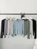 Camisa Básica de Cuello con Rayas de Punto de Lana de Oveja, Acetato, Lyocell Tencel en Stock, Manga Larga Otoño/Invierno