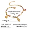 Pulsera Wanxing Estilo Europeo y Americano Acero Inoxidable Chapado en Oro de 18 Quilates Temática Oceánica con Conchas y Estrellas de Mar, Bestseller Transfronterizo, No se Desvanece, Pulsera Versátil