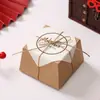 Caja Cuadrada de Papel Kraft Minimalista Europeo Retro para Recuerdos de Boda, Caja Creativa de Dulces para Bodas de Alta Gama