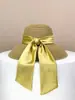 Novo Estilo Abajur de Imitação de Cânhamo Chapéu de Sol de Verão Feminino Protetor Solar Chapéu de Palha de Pescador Chapéu de Praia com Aba Grande Tendência