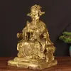 Latão Puro Dragão Rei Guangji Wuye Quatro Mares Estátua Ornamentos Figuras Decorativas de Metal Artesanato Hall Budista Suprimentos de Adoração