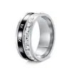 Anillo Negro Dorado Más Vendido de Amazon para Hombre con Números Romanos y Diamantes, Piedra Negra, Moda de Negocios, Anillo Personalizado para Hombre al por Mayor