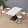 Conjunto de Mesa e Cadeiras Comercial para Lanchonetes, Restaurantes e Lojas de Chá com Leite, com uma Mesa Pequena Redonda ou Quadrada Feita de Ardósia