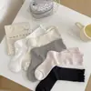 Meias de ouvido de madeira para primavera e verão, meias tubulares femininas simples, combinam com tudo, meias de malha com felpa de verão japonesas, ultra finas, respiráveis, finas